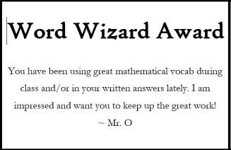 Word Wizard Award